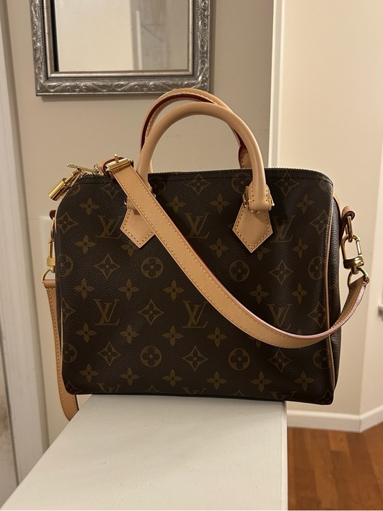 Louis Vuitton Handbags - Louis Vuitton Speedy Bandoulière 25 Brown Monogram Satchel Lock Key Dust Bag Box